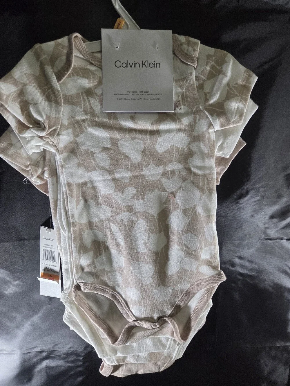 Calvin Klein 4-Pack Baby Short-Sleeve Bodysuits Pale Pink